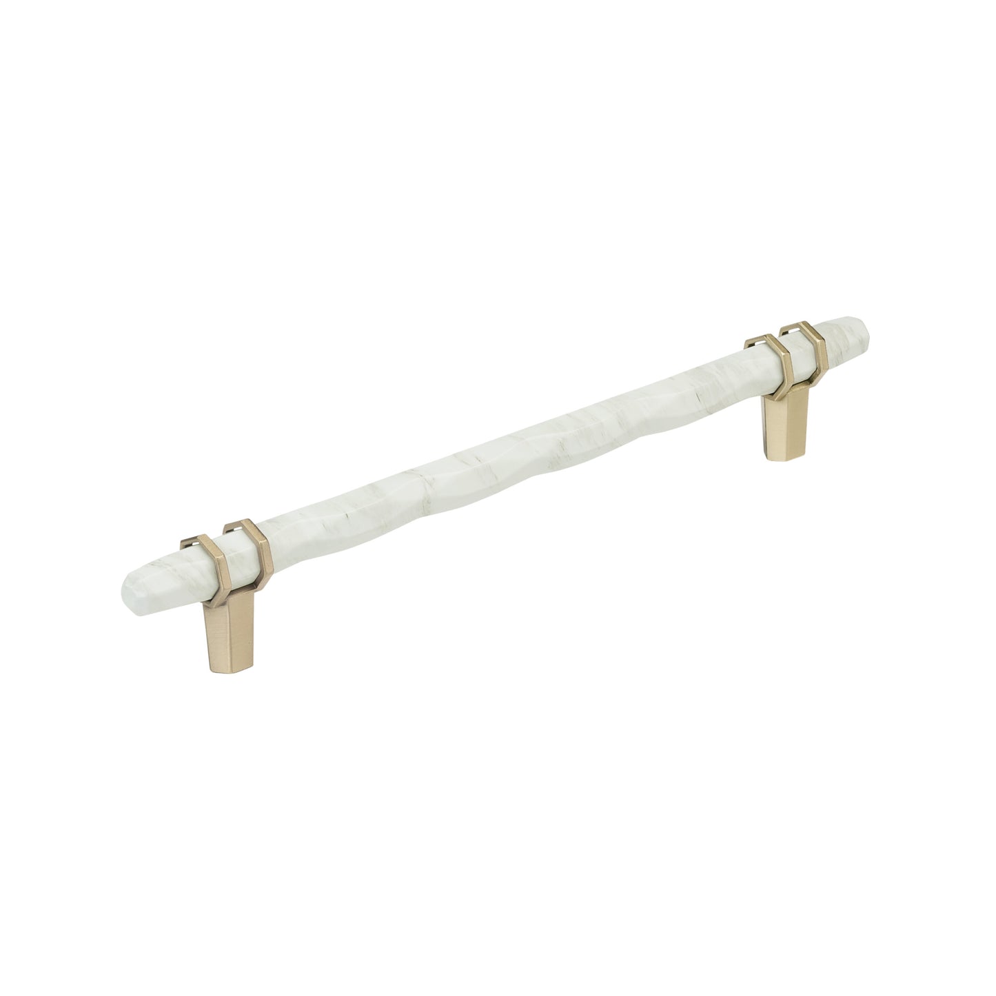 Amerock Carrione Pull - 8 inch (203mm) CTC - Marble White/Golden Champagne