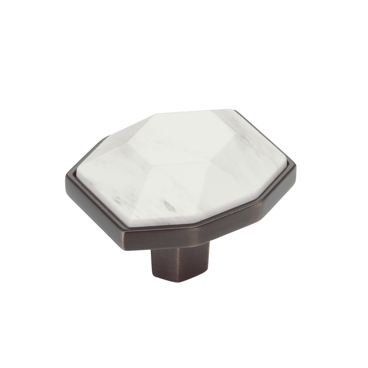 Amerock Carrione Cabinet Knob - Marble White/Oil-Rubbed Bronze