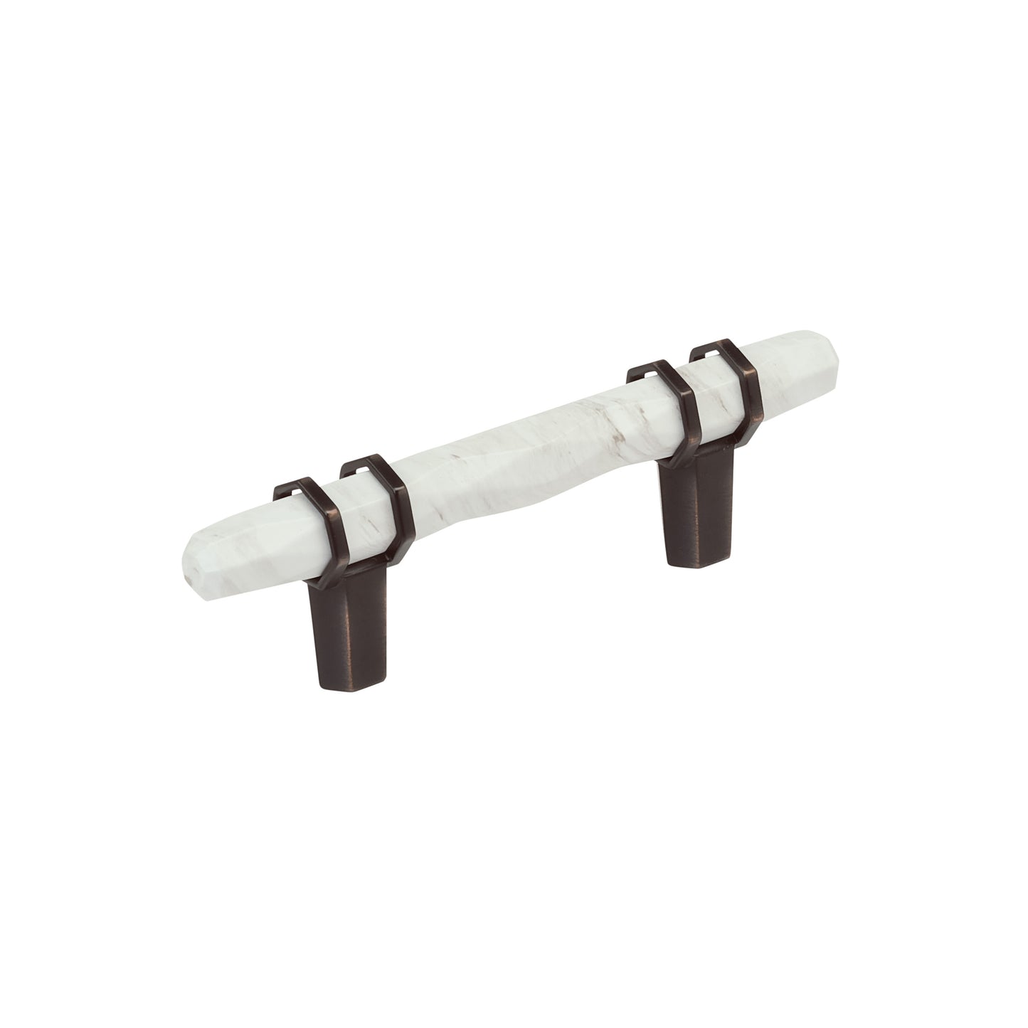 Amerock Carrione Pull - 3 inch (76mm) CTC - Marble White/Oil-Rubbed Bronze