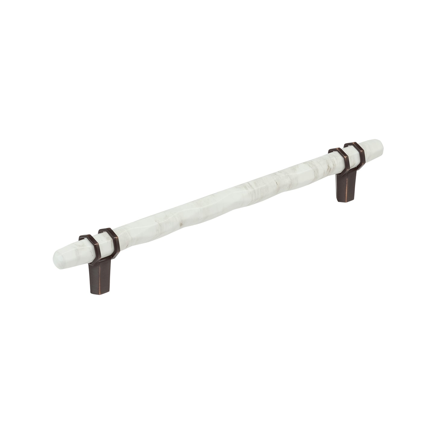Amerock Carrione Pull - 8 inch (203mm) CTC - Marble White/Oil-Rubbed Bronze