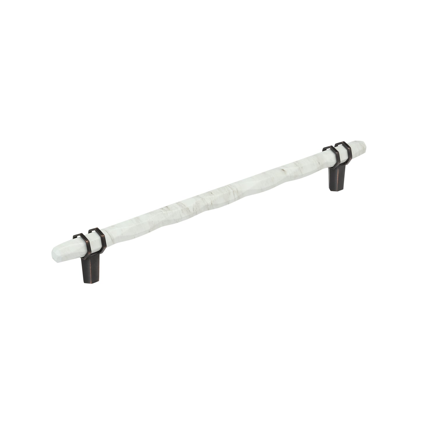 Amerock Carrione Pull - 10-1/16 inch (256mm) CTC - Marble White/Oil-Rubbed Bronze
