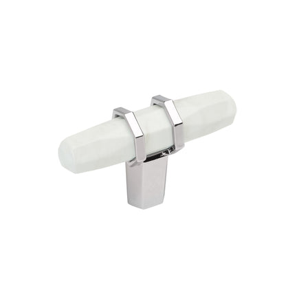 Amerock Carrione Cabinet Knob - Marble White/Polished Chrome