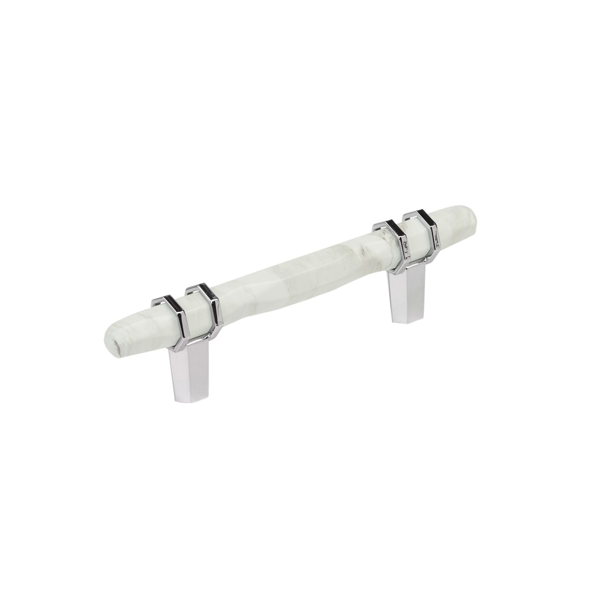 Amerock Carrione Cabinet Pull - Marble White/Polished Chrome