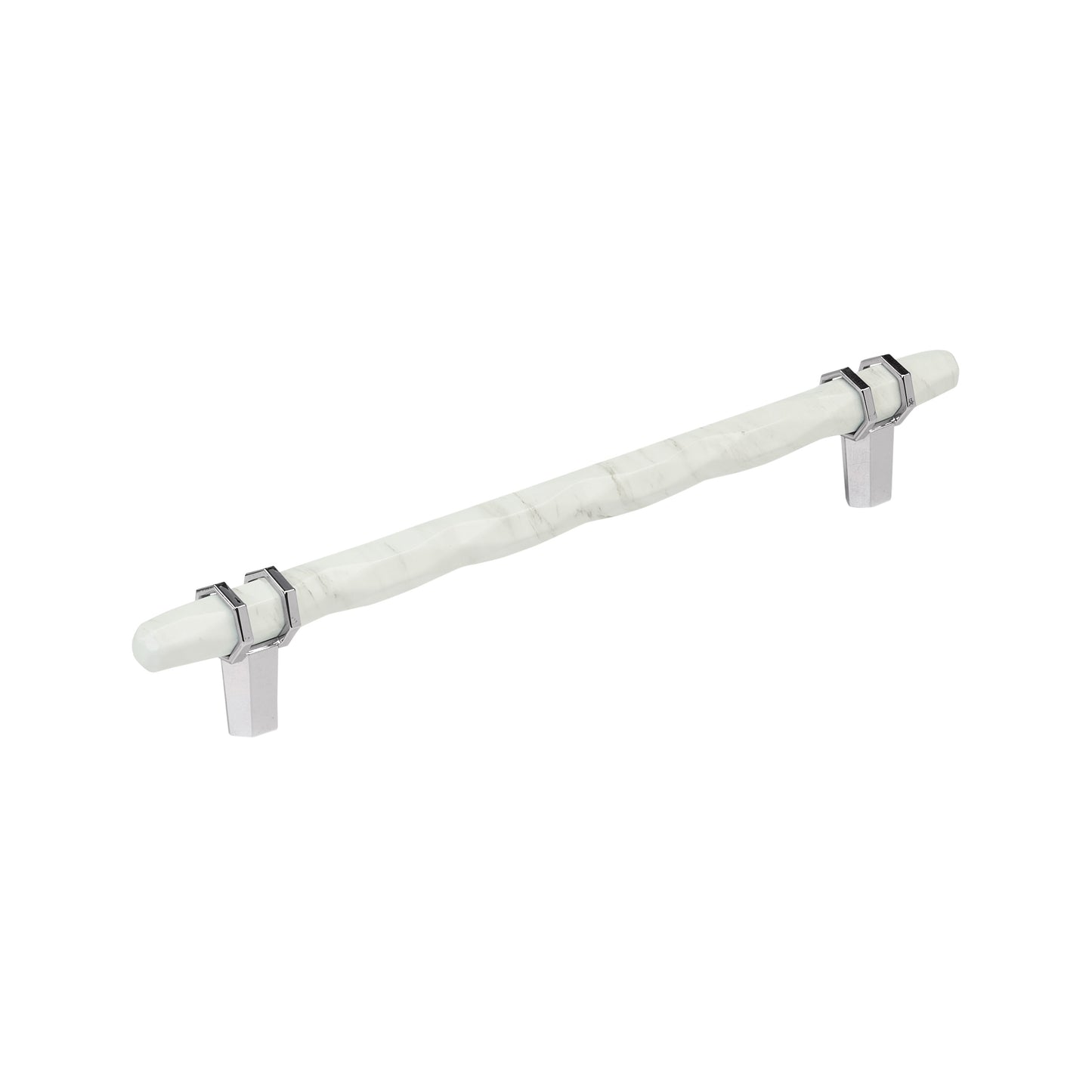Amerock Carrione Pull - 8 inch (203mm) CTC - Marble White/Polished Chrome