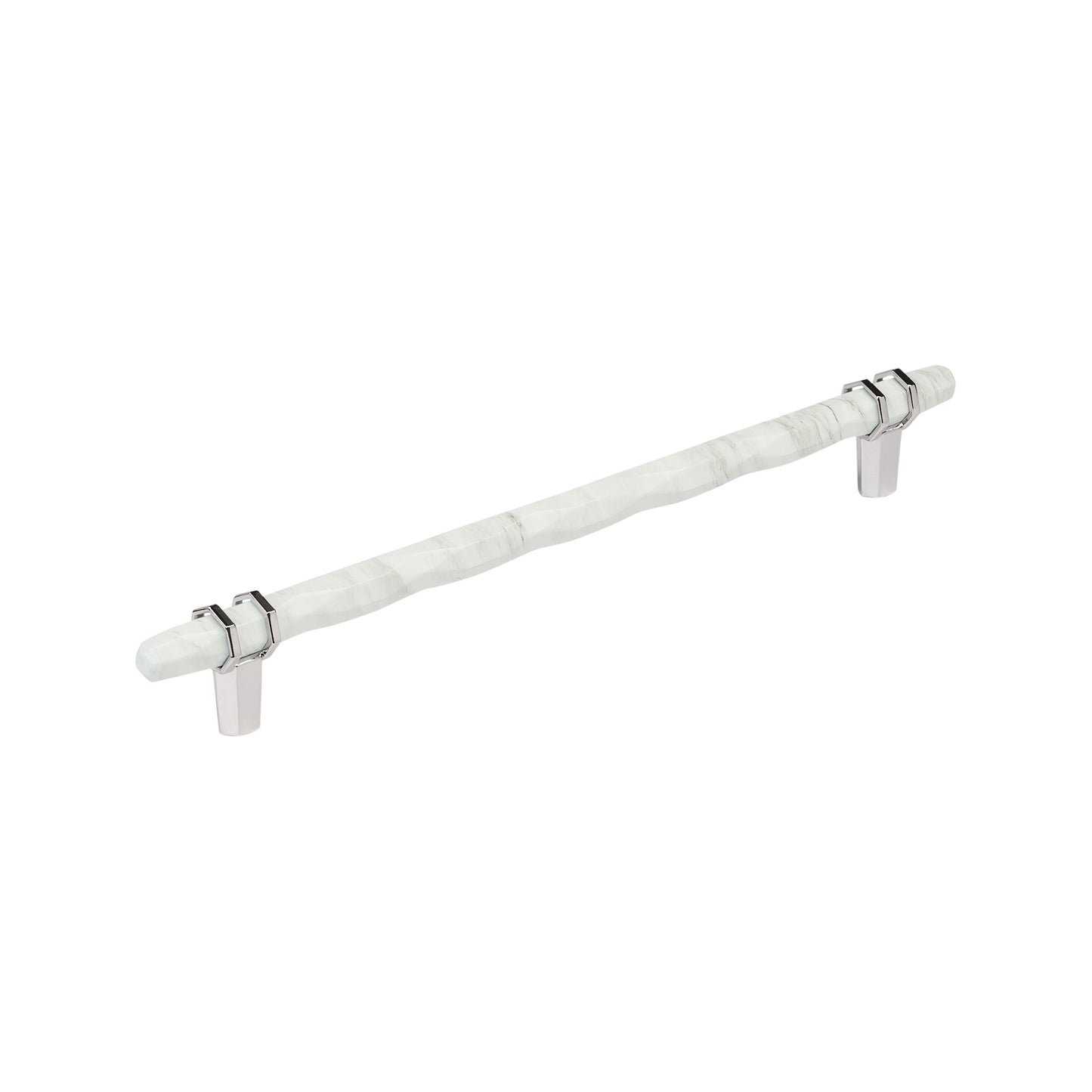 Amerock Carrione Pull - 10-1/16 inch (256mm) CTC - Marble White/Polished Chrome