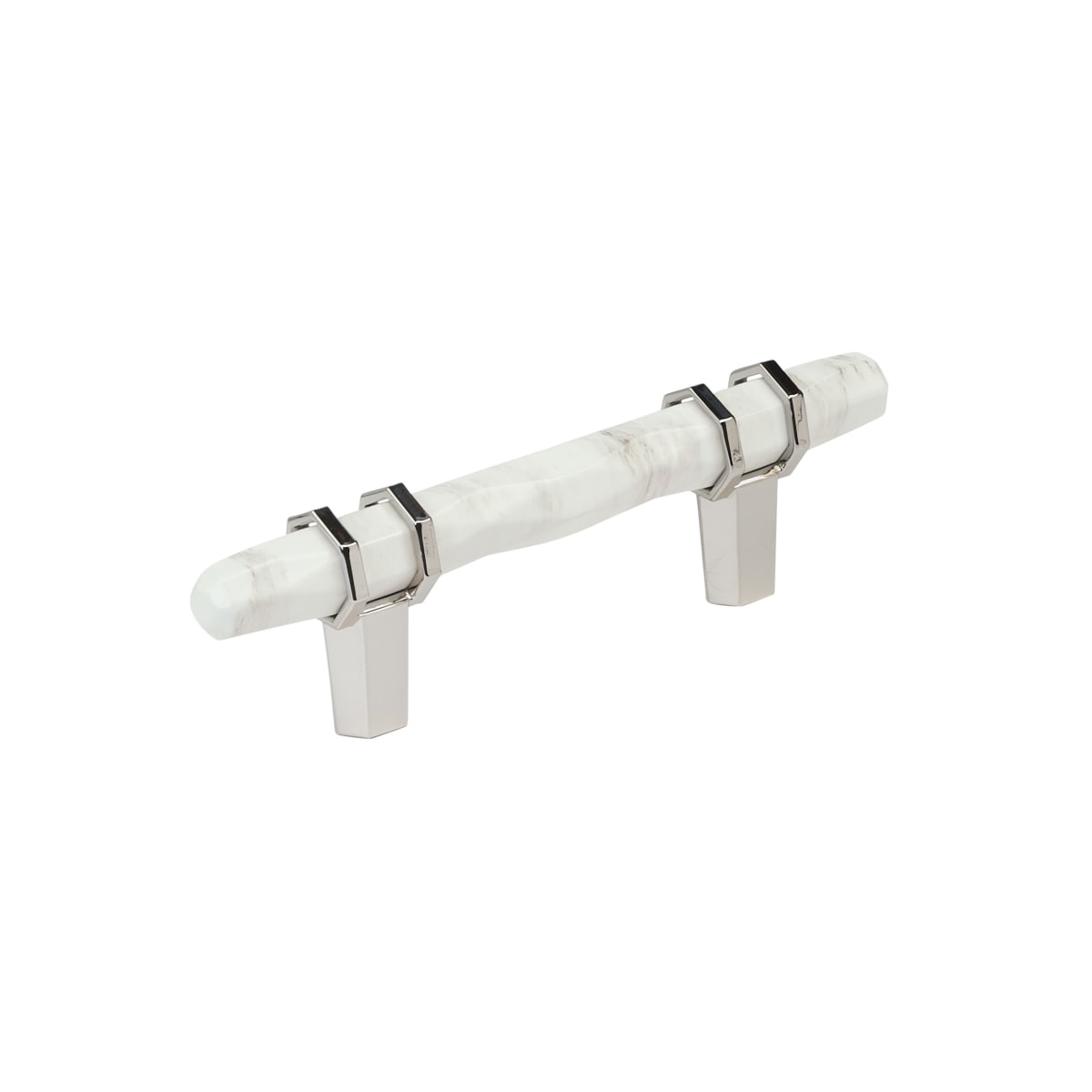 Amerock Carrione Cabinet Pull - Marble White/Polished Nickel