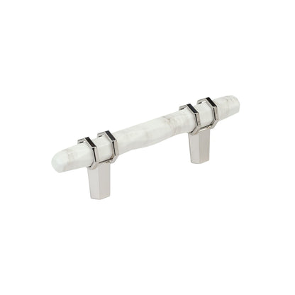 Amerock Carrione Cabinet Pull - Marble White/Polished Nickel