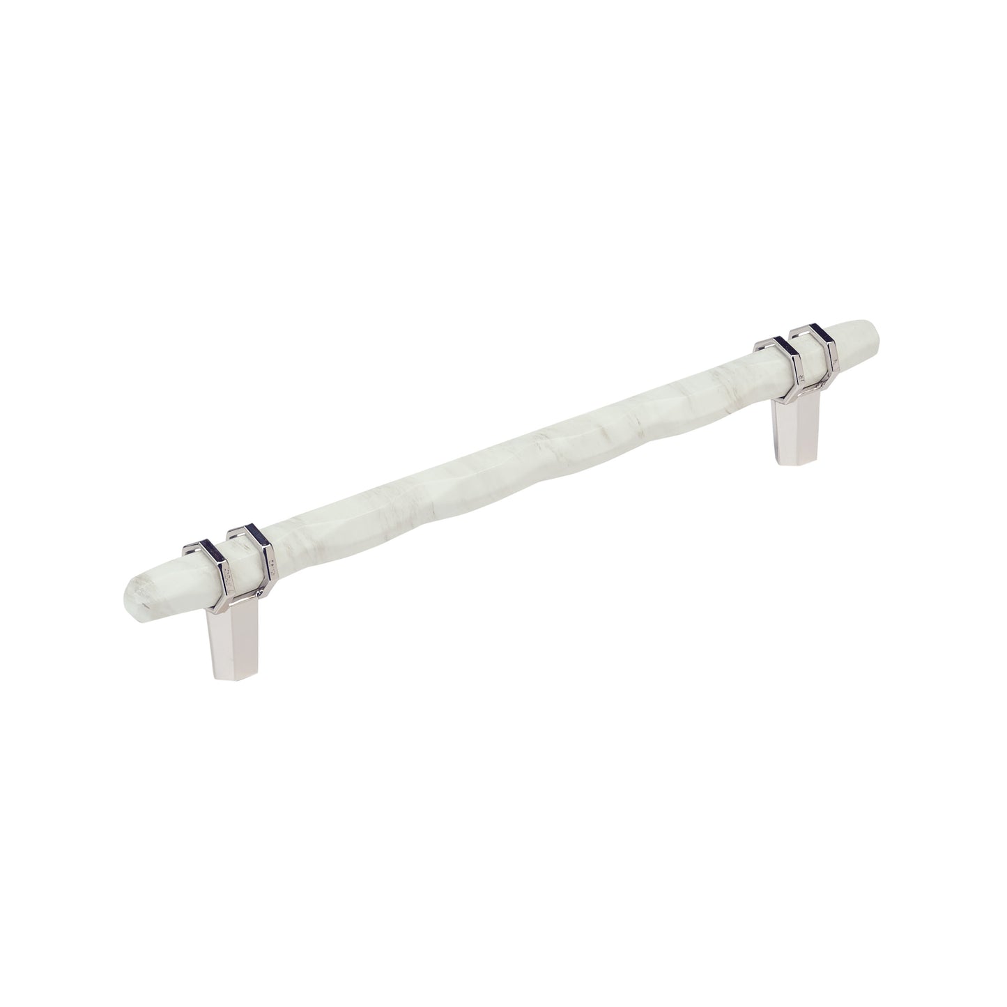 Amerock Carrione Pull - 8 inch (203mm) CTC - Marble White/Polished Nickel