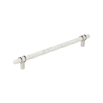 Amerock Carrione Cabinet Pull - Marble White/Polished Nickel