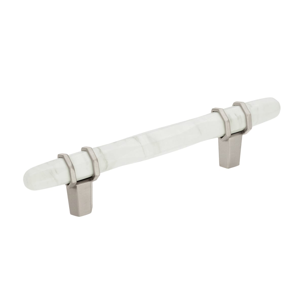 Amerock Carrione Cabinet Pull - Marble White/Satin Nickel