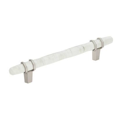 Amerock Carrione Cabinet Pull - Marble White/Satin Nickel
