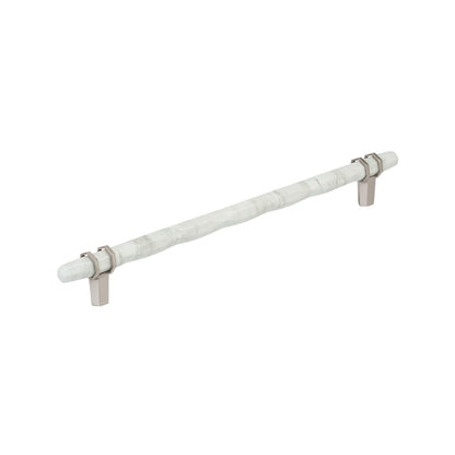 Amerock Carrione Cabinet Pull - Marble White/Satin Nickel
