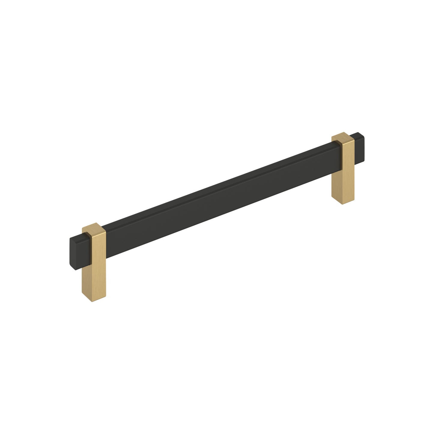 Amerock Mulino Pull - 7-9/16 inch (192mm) CTC - Matte Black/Champagne Bronze