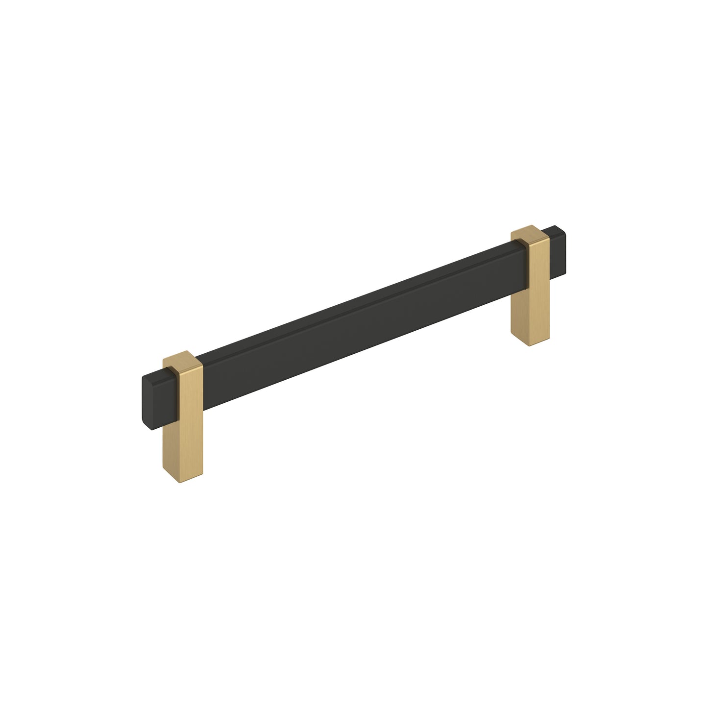 Amerock Mulino Pull - 6-5/16 inch (160mm) CTC - Matte Black/Champagne Bronze