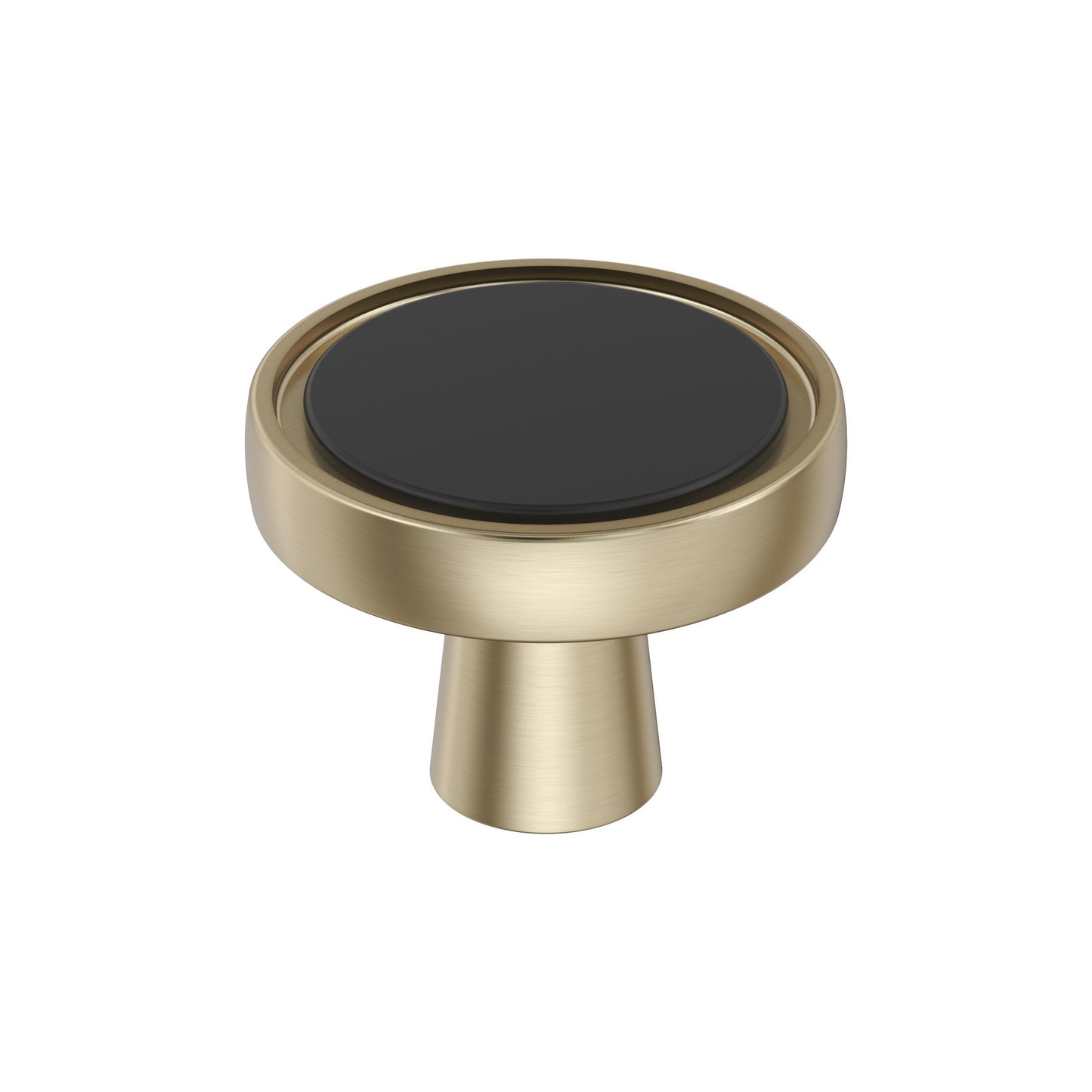 Amerock Mergence Knob - 1-3/8 inch (35mm) Diameter - Matte Black/Golden Champagne