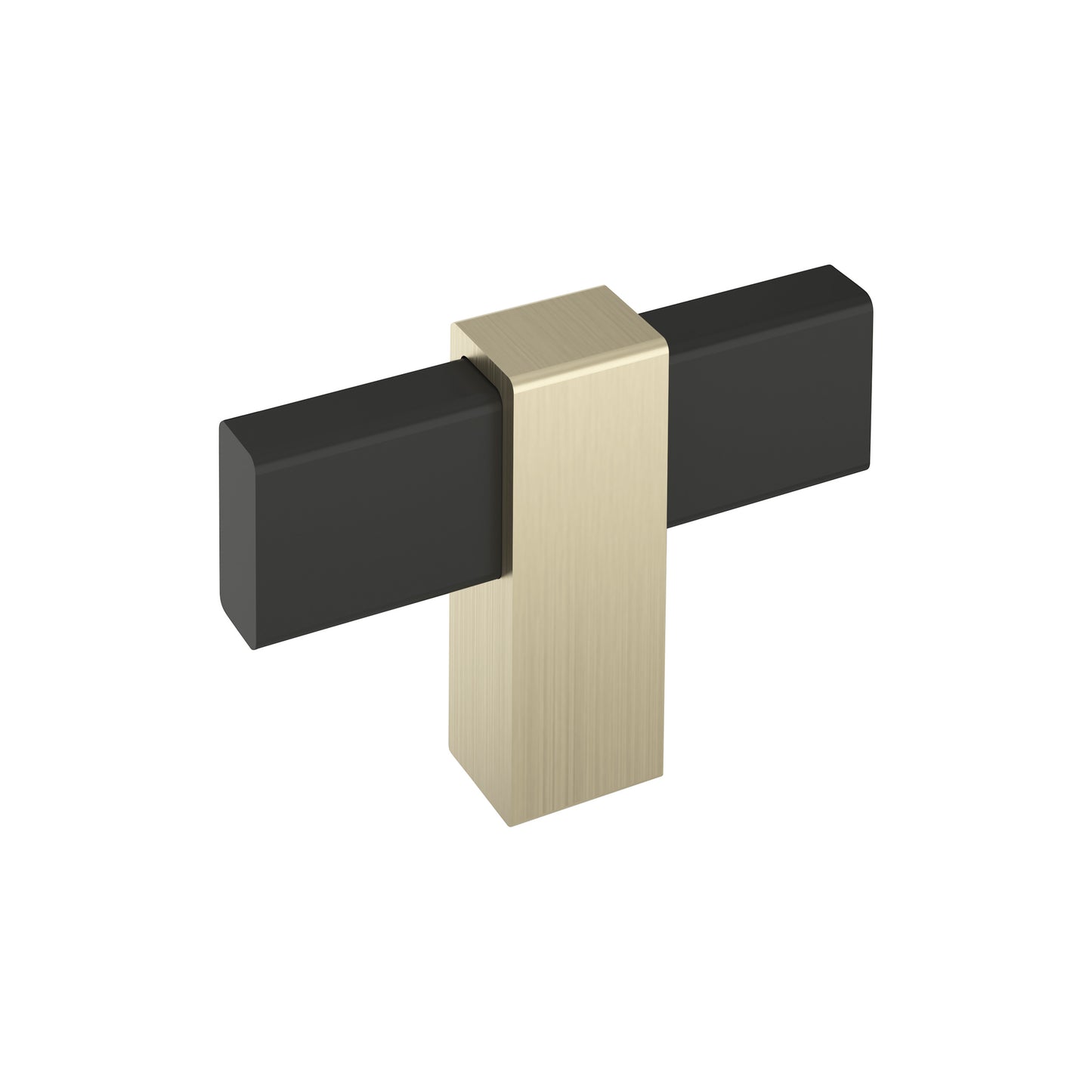 Amerock Mulino Knob - 2-3/8 inch (60mm) Length - Matte Black/Golden Champagne