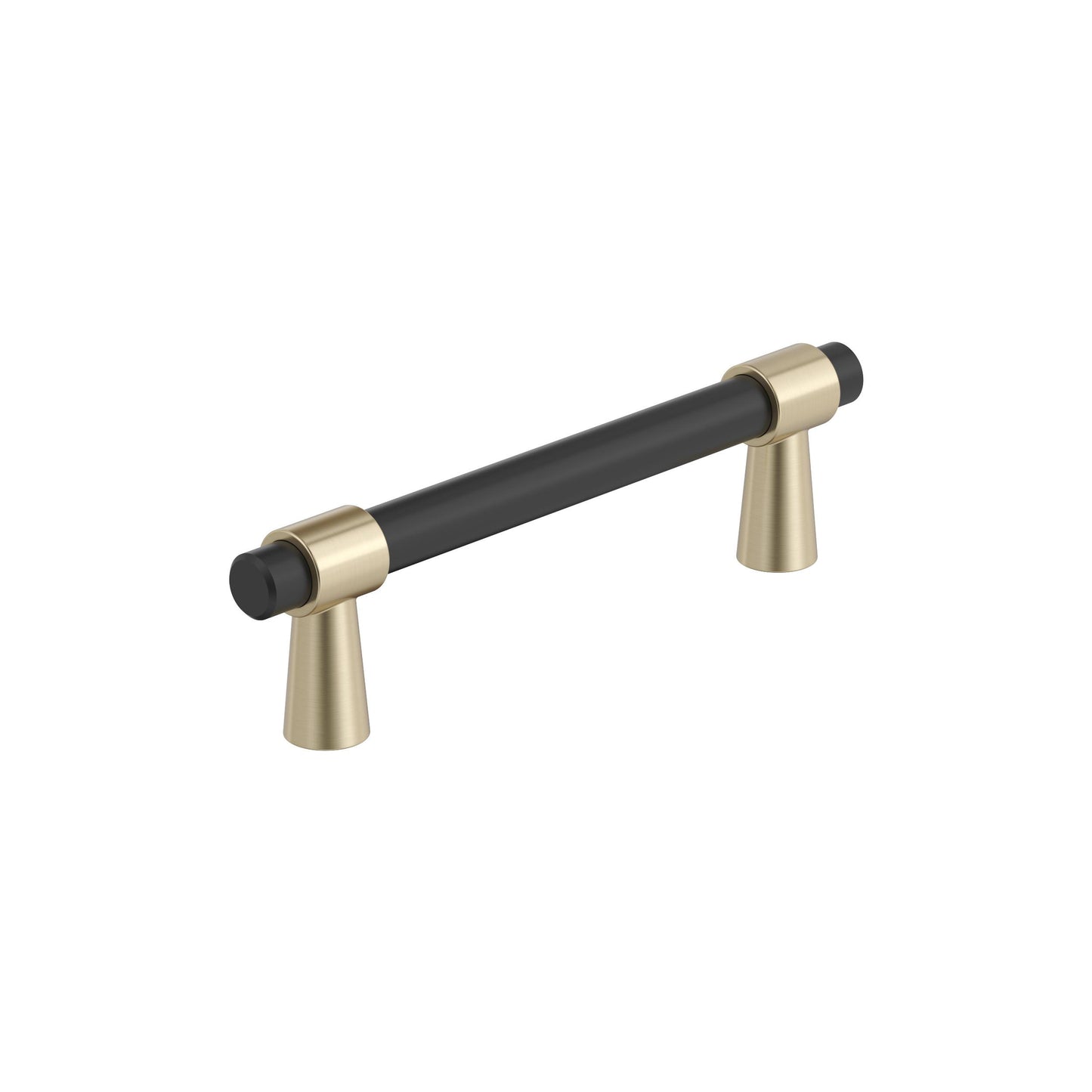 Amerock Mergence Pull - 3-3/4 inch (96mm) CTC - Matte Black/Golden Champagne