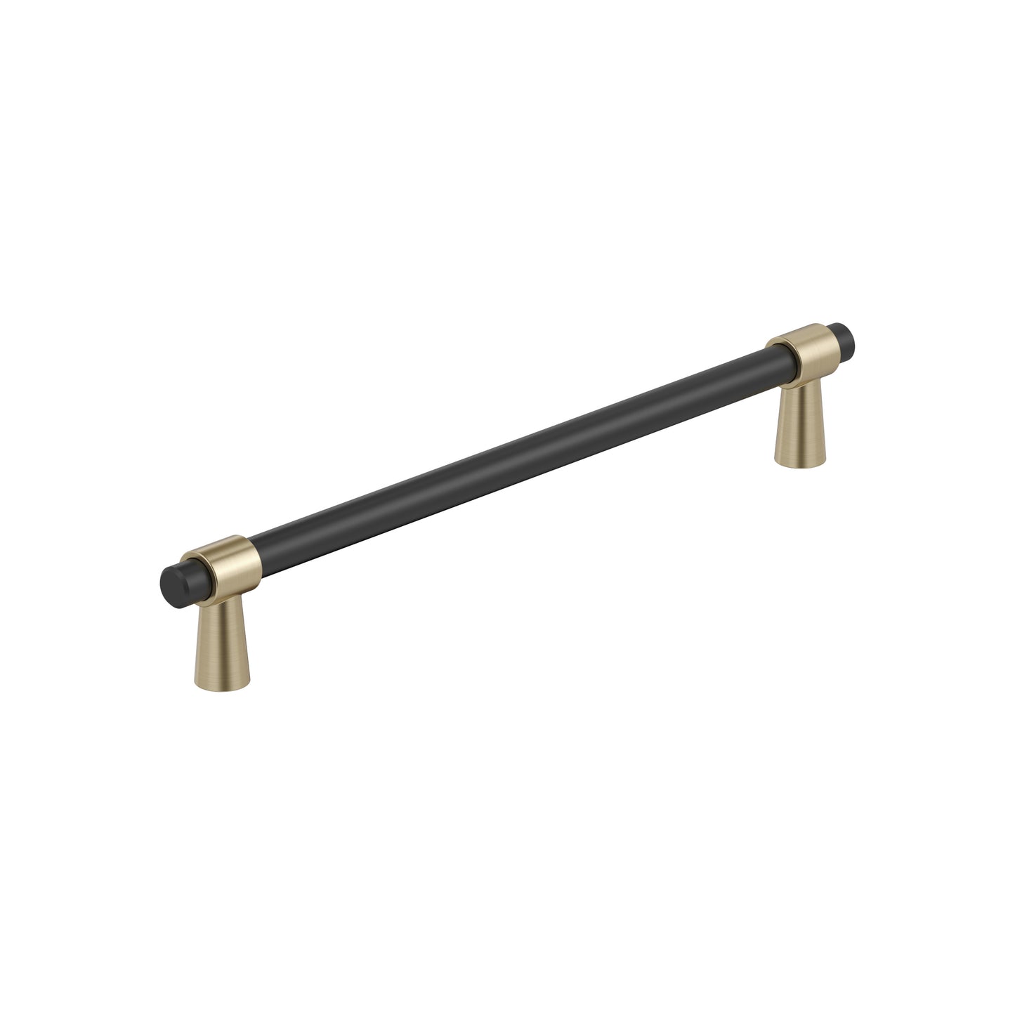 Amerock Mergence Pull - 7-9/16 inch (192mm) CTC - Matte Black/Golden Champagne