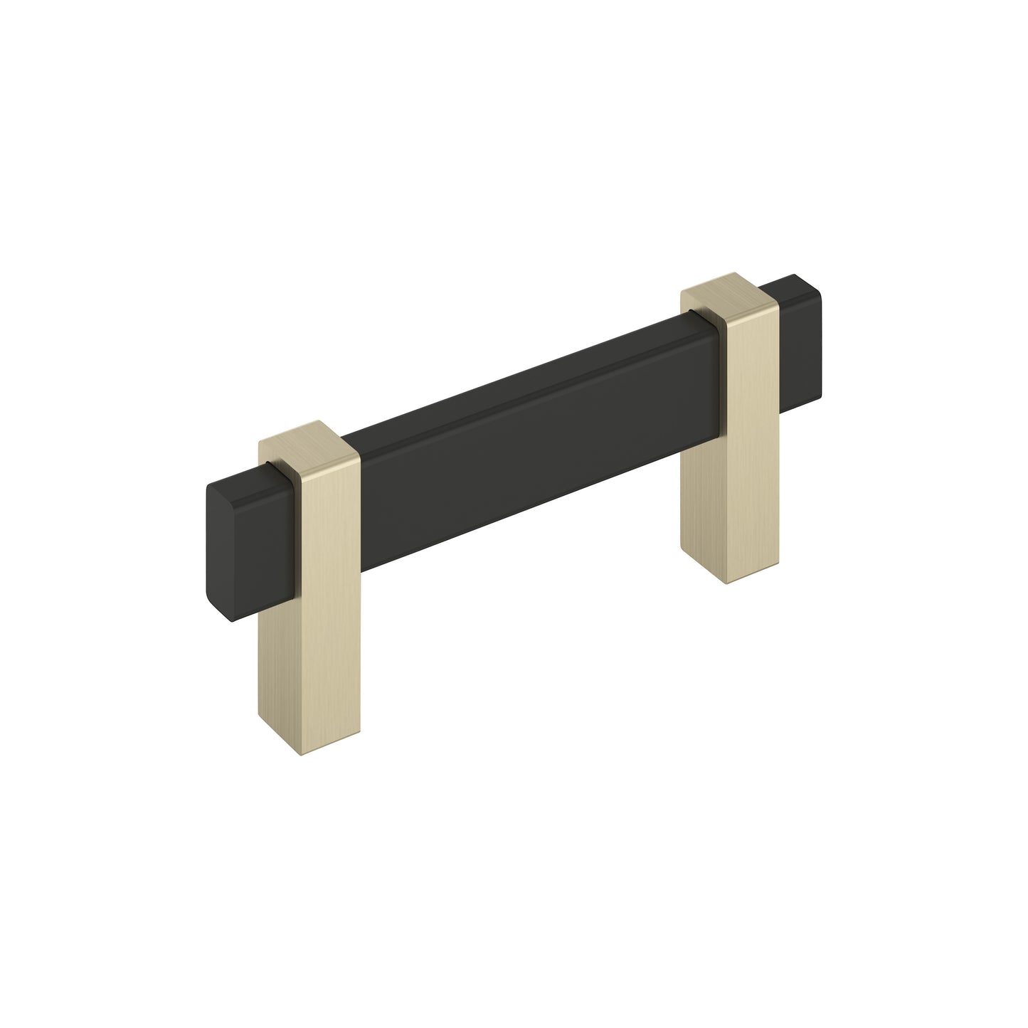 Amerock Mulino Pull - 3 inch (76mm) CTC - Matte Black/Golden Champagne