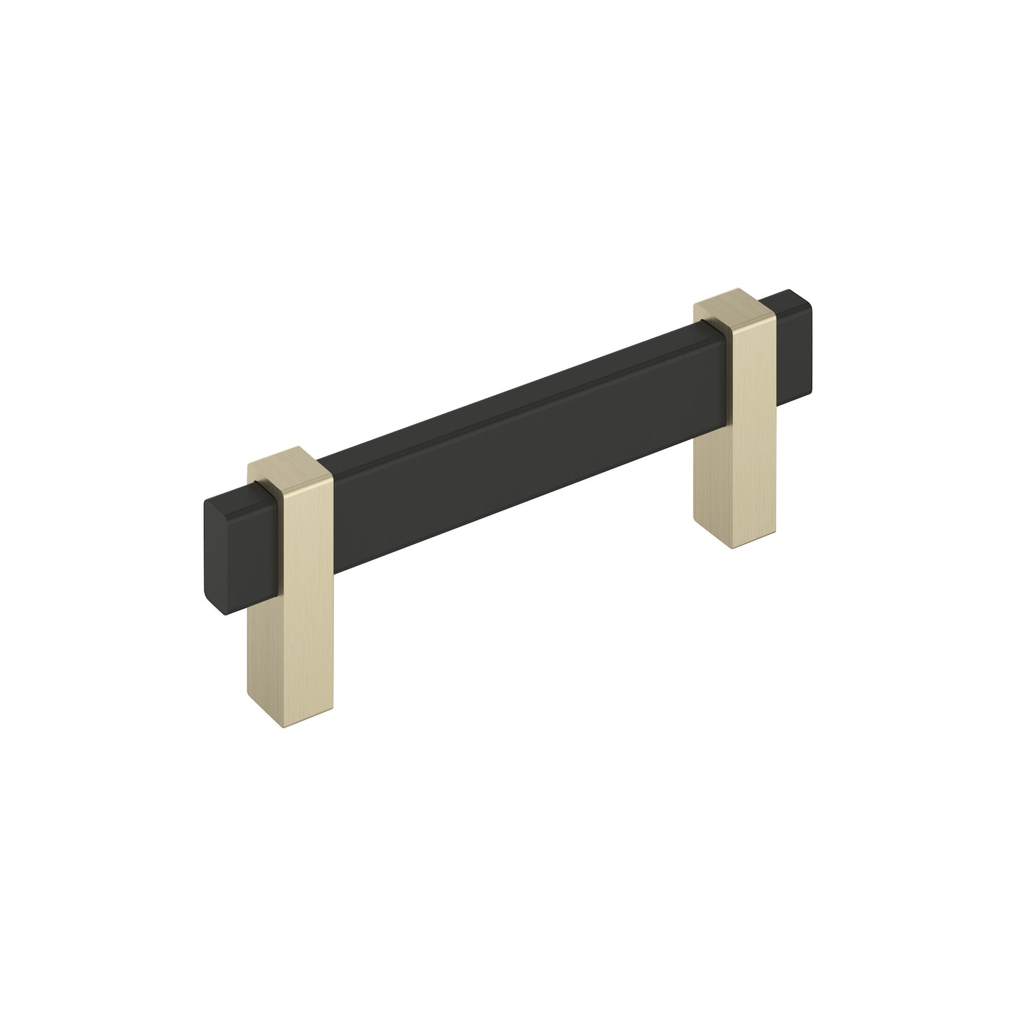 Amerock Mulino Pull - 3-3/4 inch (96mm) CTC - Matte Black/Golden Champagne