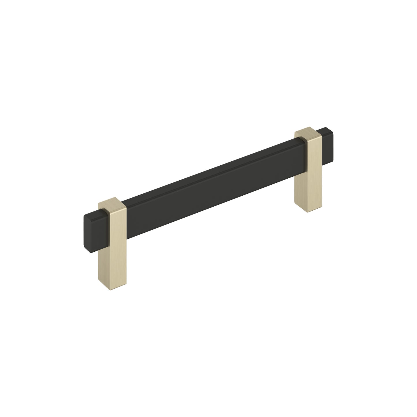 Amerock Mulino Pull - 5-1/16 inch (128mm) CTC - Matte Black/Golden Champagne