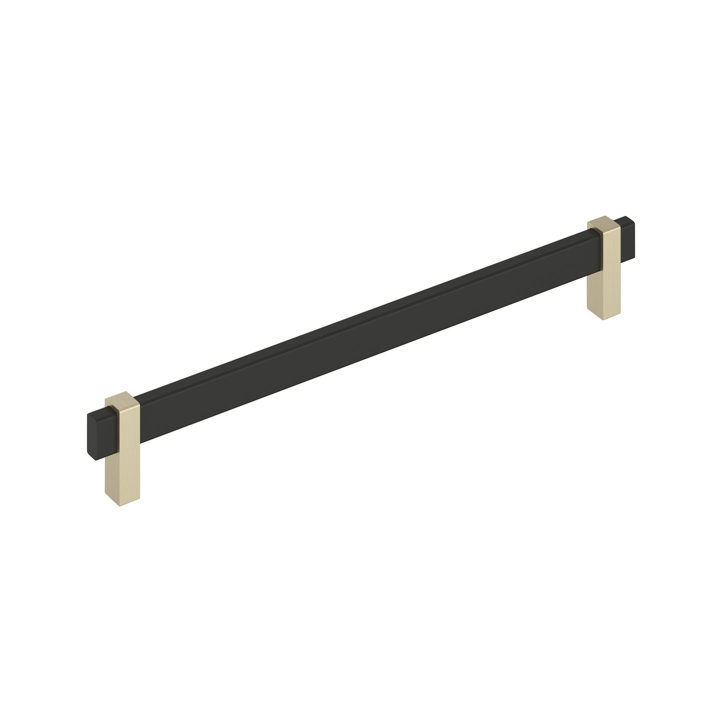 Amerock Mulino Pull - 10-1/16 inch (256mm) CTC - Matte Black/Golden Champagne