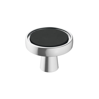 Amerock Mergence Cabinet Knob - Matte Black/Polished Chrome