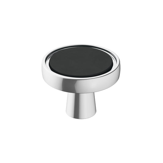 Amerock Mergence Cabinet Knob - Matte Black/Polished Chrome