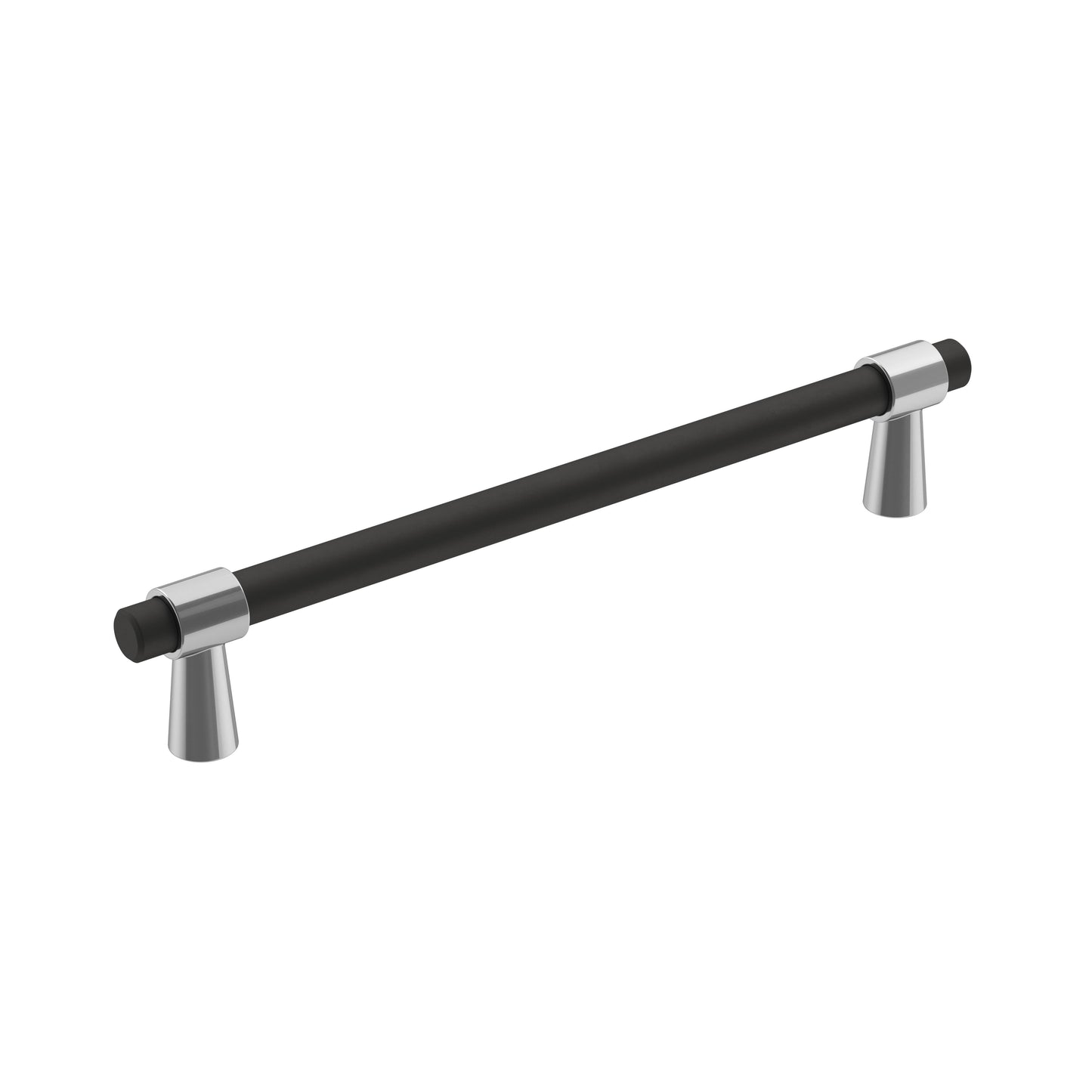 Amerock Mergence Pull - 6-5/16 inch (160mm) CTC - Matte Black/Polished Chrome