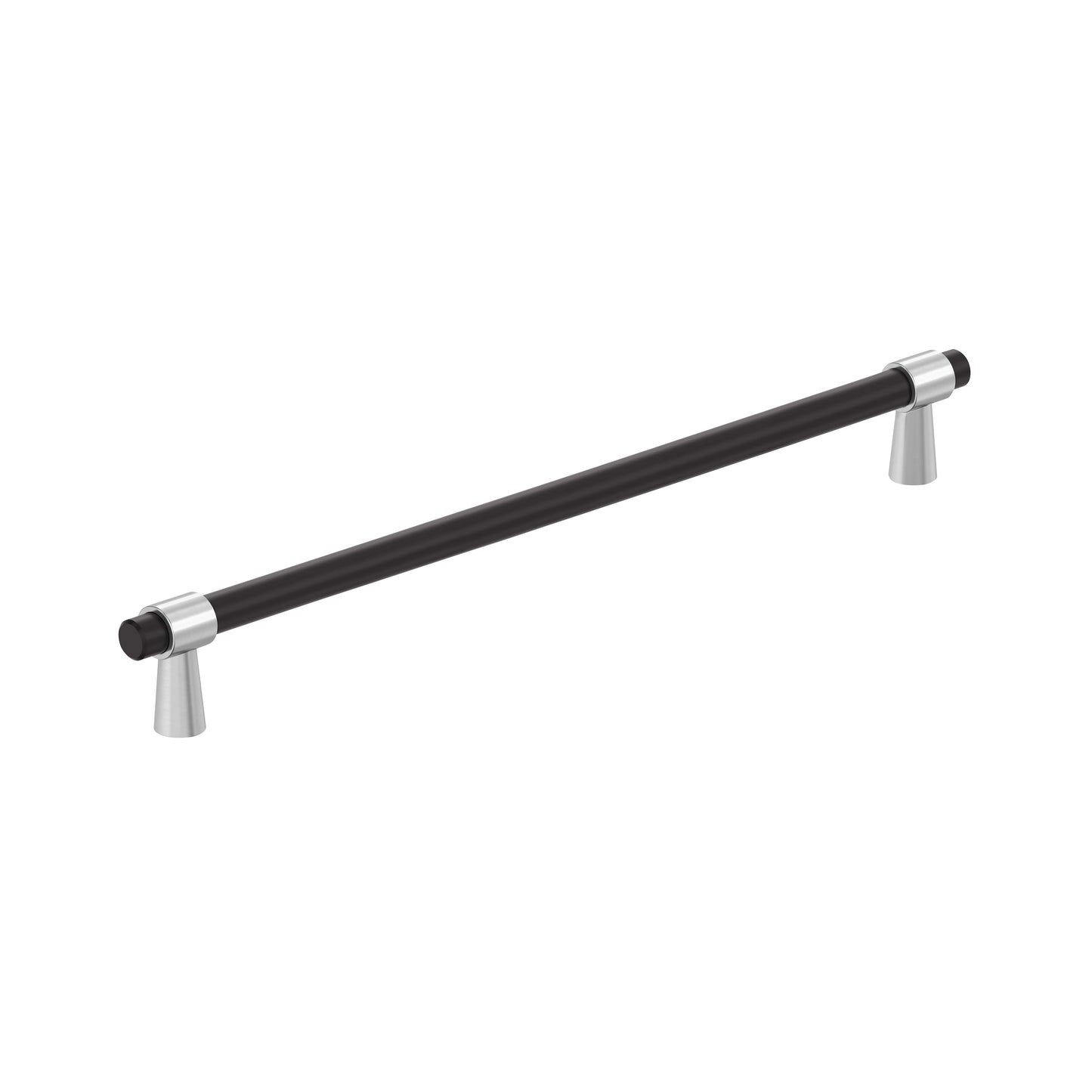 Amerock Mergence Pull - 8-13/16 inch (224mm) CTC - Matte Black/Polished Chrome