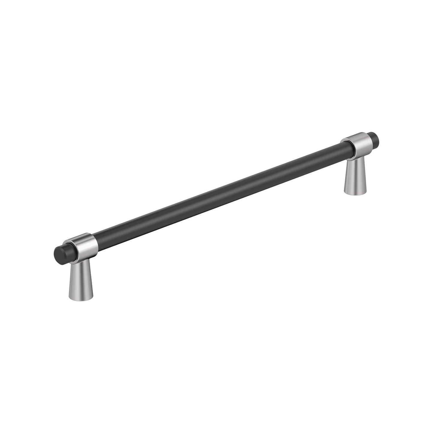 Amerock Mergence Pull - 10-1/16 inch (256mm) CTC - Matte Black/Polished Chrome