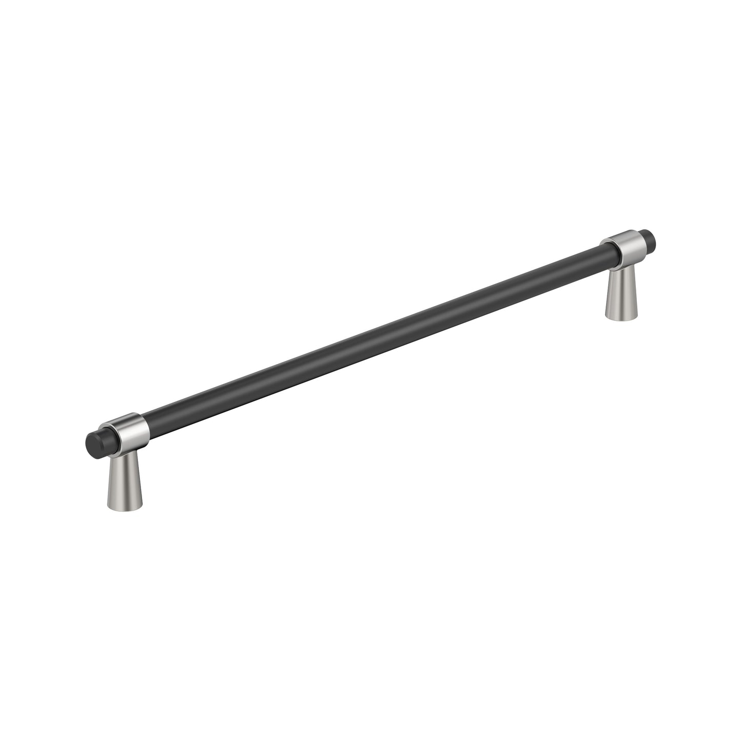 Amerock Mergence Pull - 12-5/8 inch (320mm) CTC - Matte Black/Polished Chrome