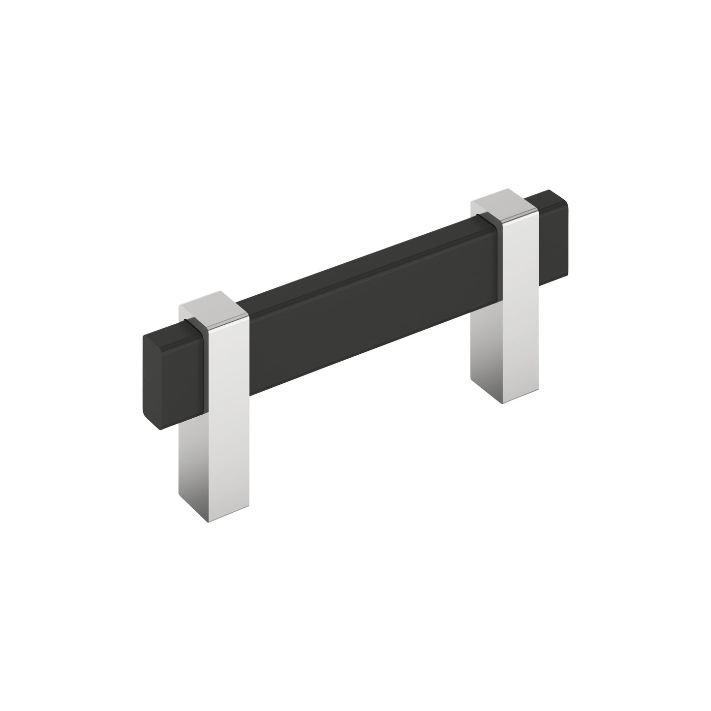 Amerock Mulino Pull - 3 inch (76mm) CTC - Matte Black/Polished Chrome