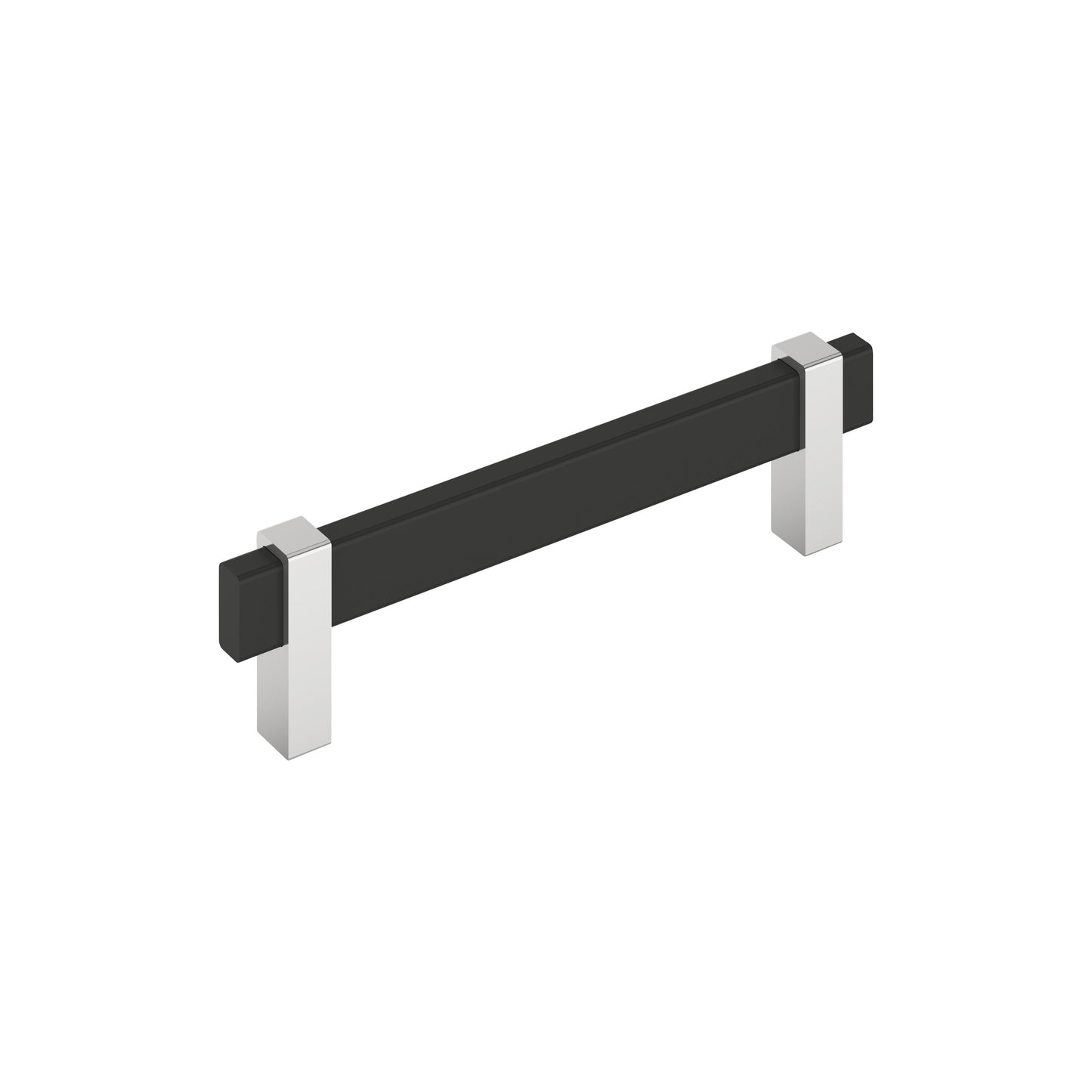 Amerock Mulino Pull - 5-1/16 inch (128mm) CTC - Matte Black/Polished Chrome