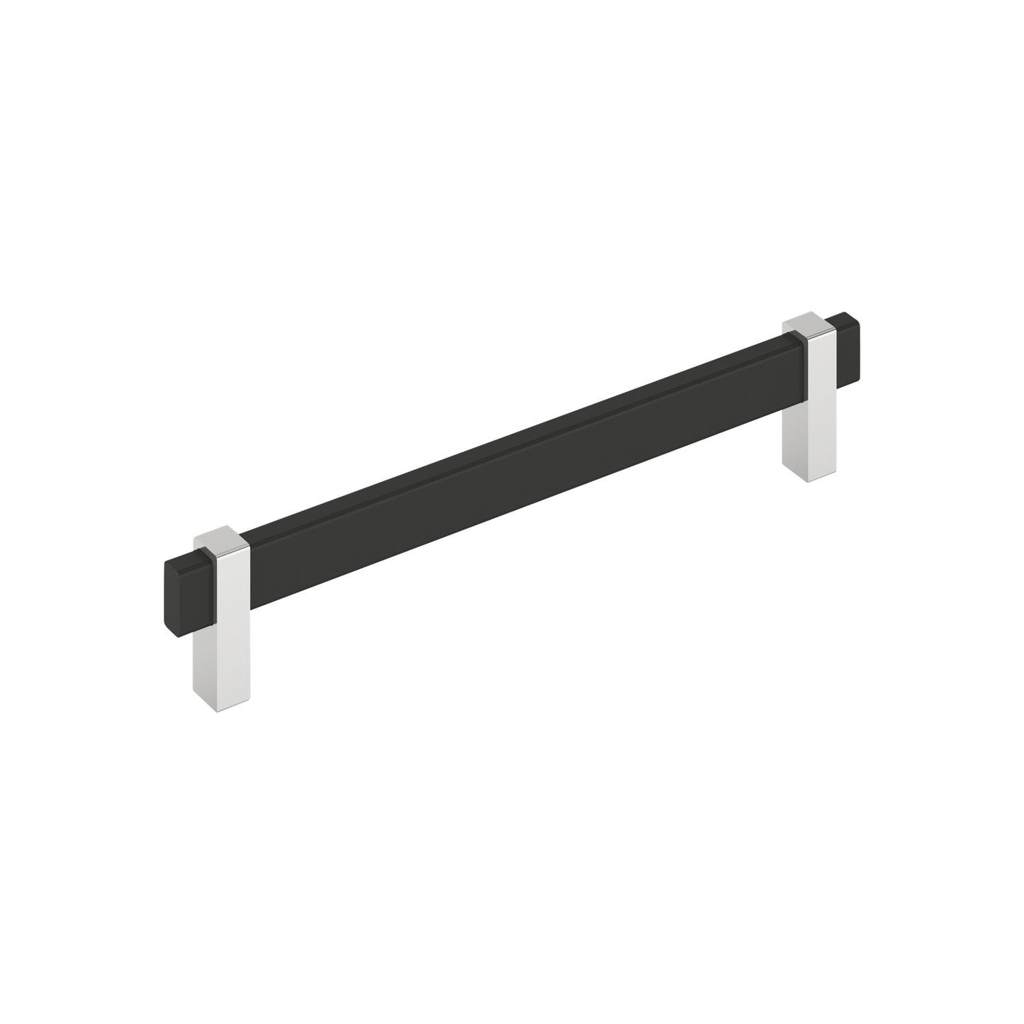 Amerock Mulino Pull - 7-9/16 inch (192mm) CTC - Matte Black/Polished Chrome