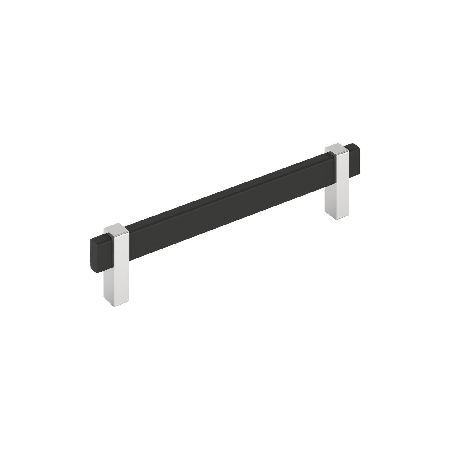Amerock Mulino Pull - 6-5/16 inch (160mm) CTC - Matte Black/Polished Chrome