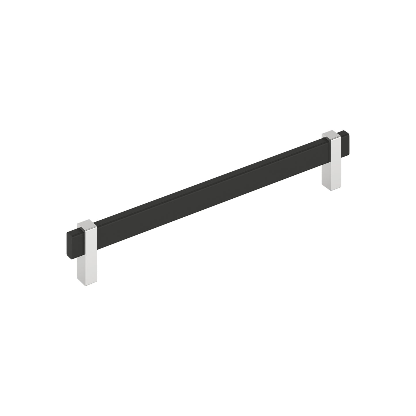 Amerock Mulino Pull - 8-13/16 inch (224mm) CTC - Matte Black/Polished Chrome