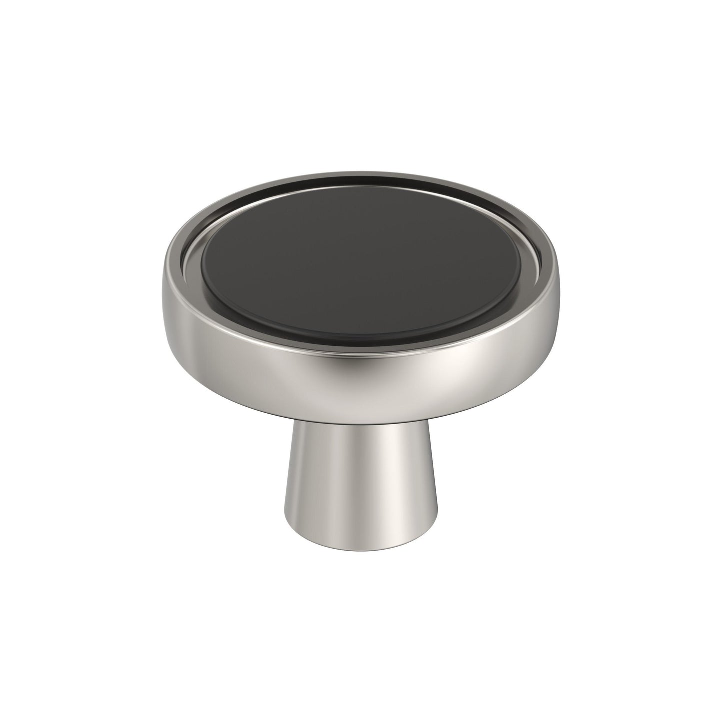 Amerock Mergence Knob - 1-3/8 inch (35mm) Diameter - Matte Black/Polished Nickel