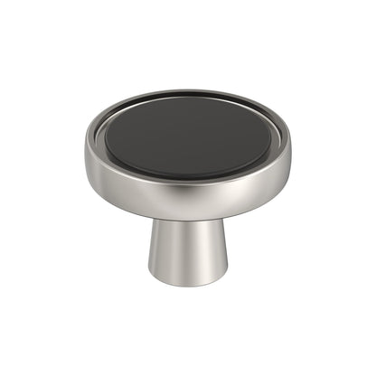 Amerock Mergence Cabinet Knob - Matte Black/Polished Nickel