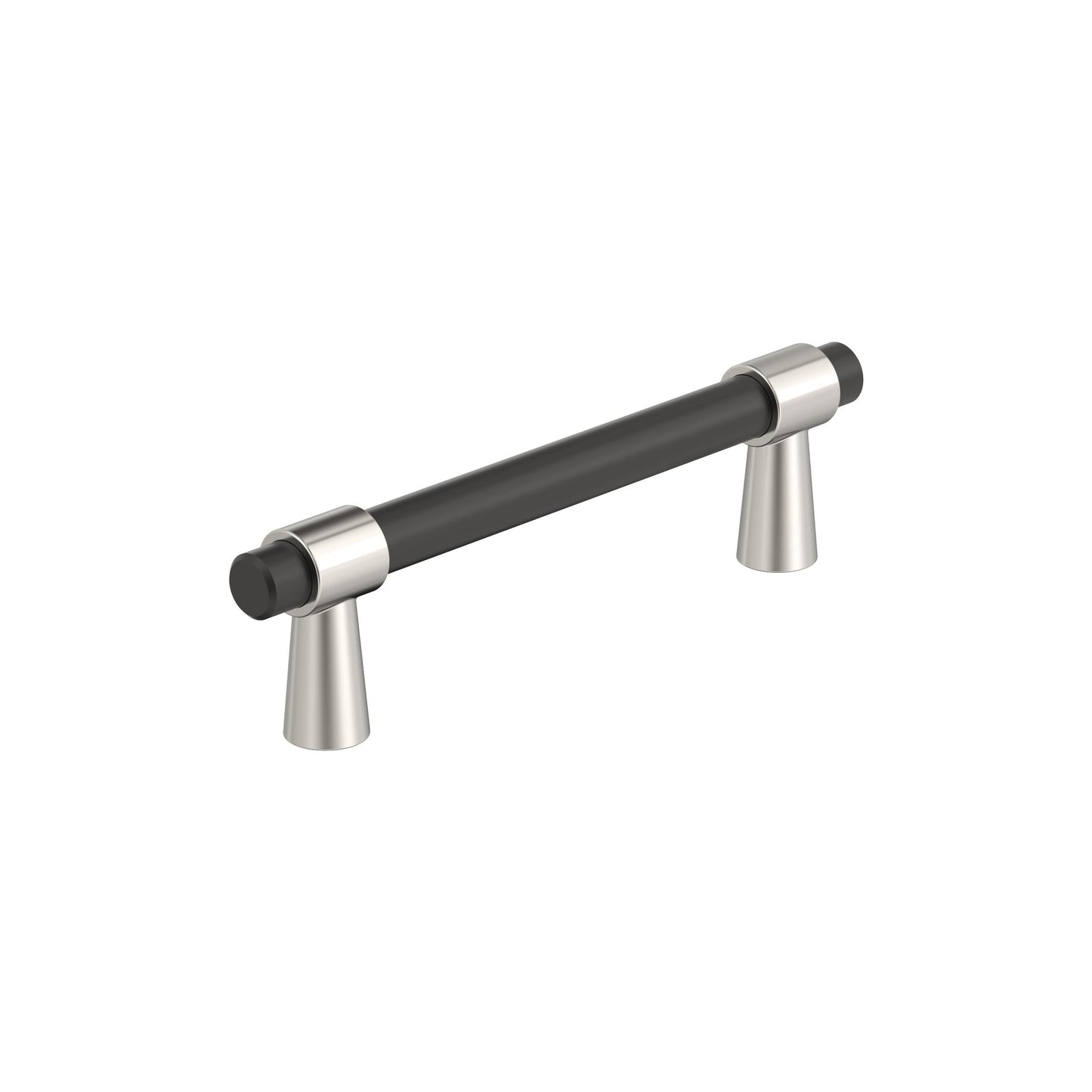 Amerock Mergence Pull - 3-3/4 inch (96mm) CTC - Matte Black/Polished Nickel