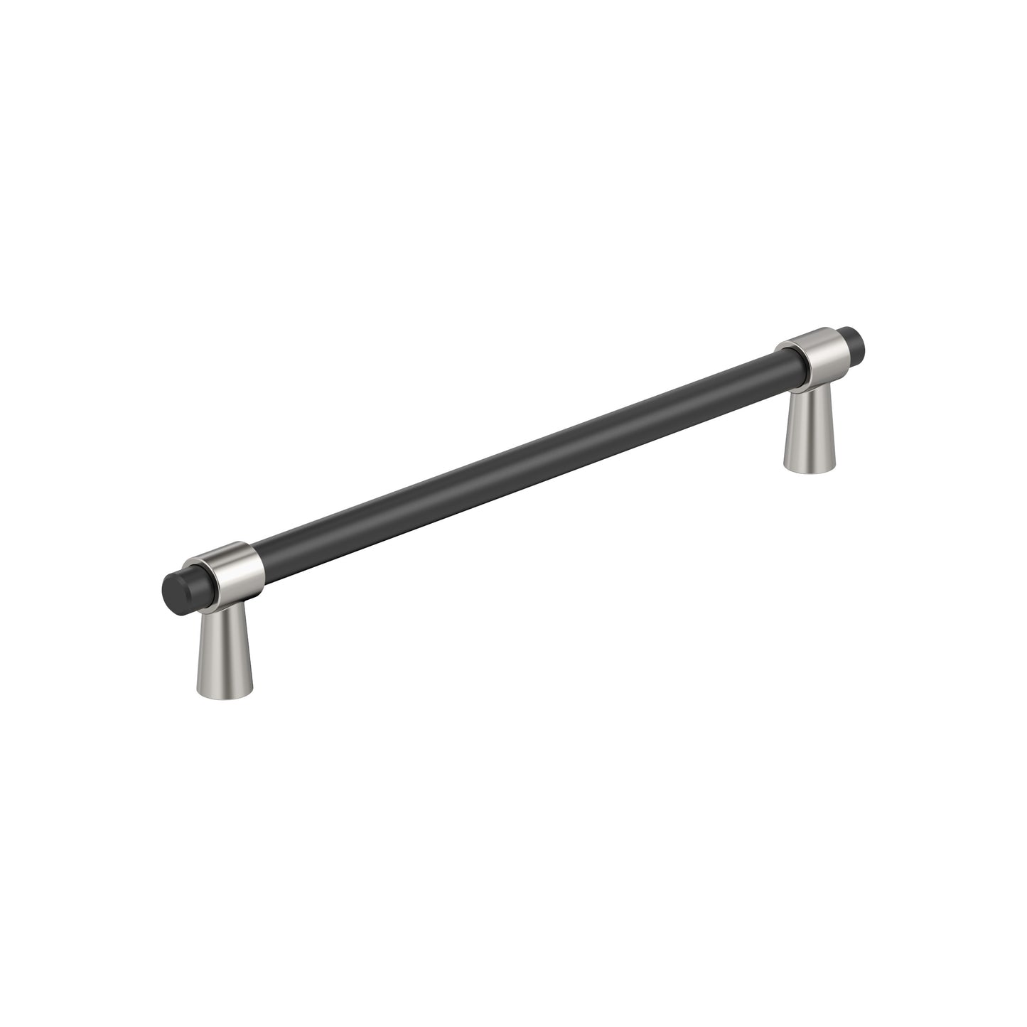 Amerock Mergence Pull - 7-9/16 inch (192mm) CTC - Matte Black/Polished Nickel