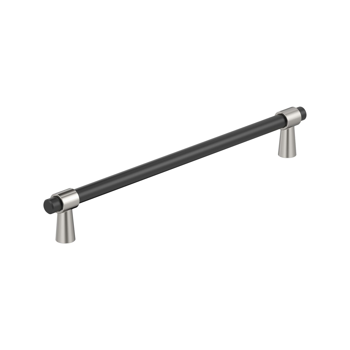 Amerock Mergence Pull - 10-1/16 inch (256mm) CTC - Matte Black/Polished Nickel
