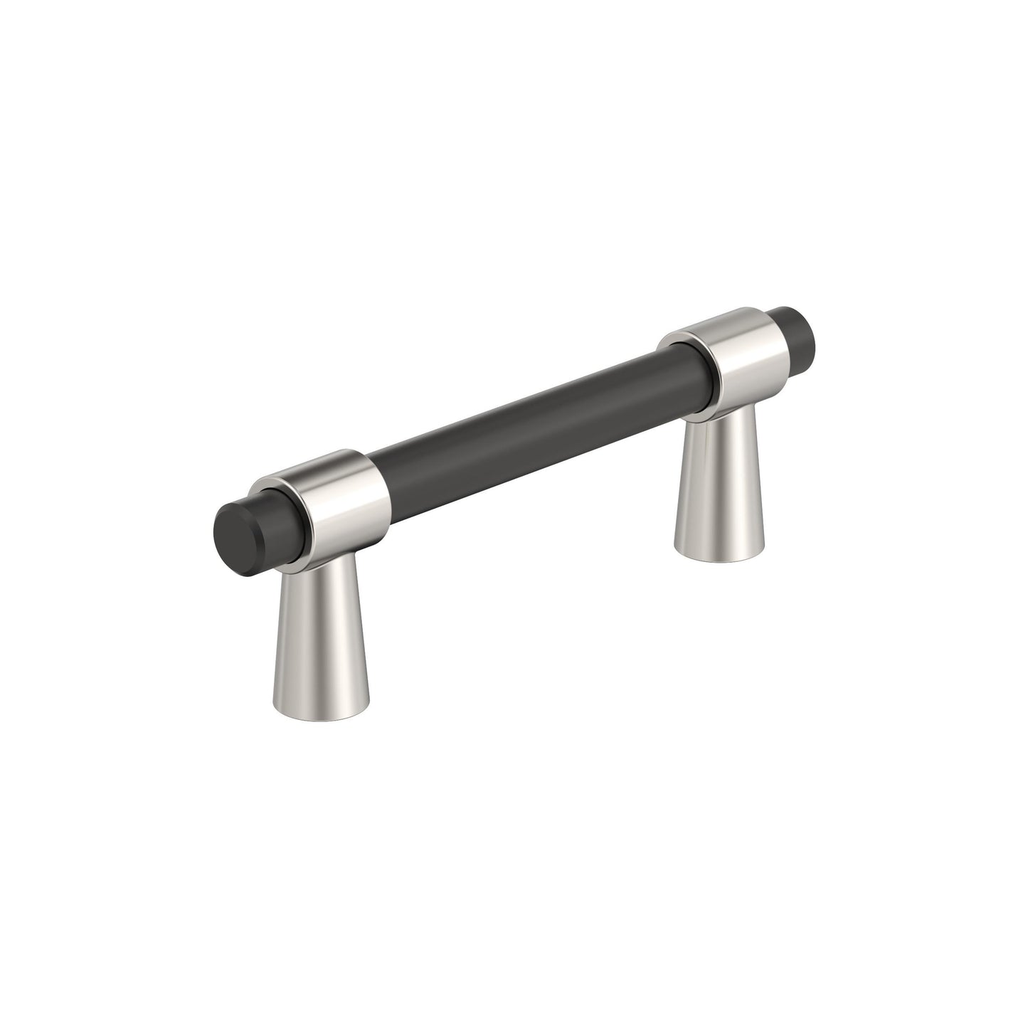 Amerock Mergence Pull - 3 inch (76mm) CTC - Matte Black/Polished Nickel