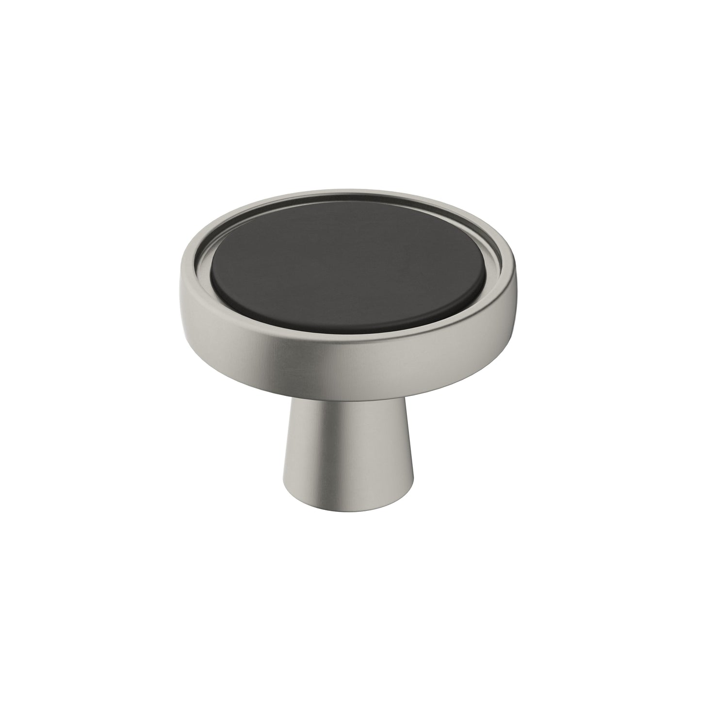 Amerock Mergence Knob - 1-3/8 inch (35mm) Diameter - Matte Black/Satin Nickel