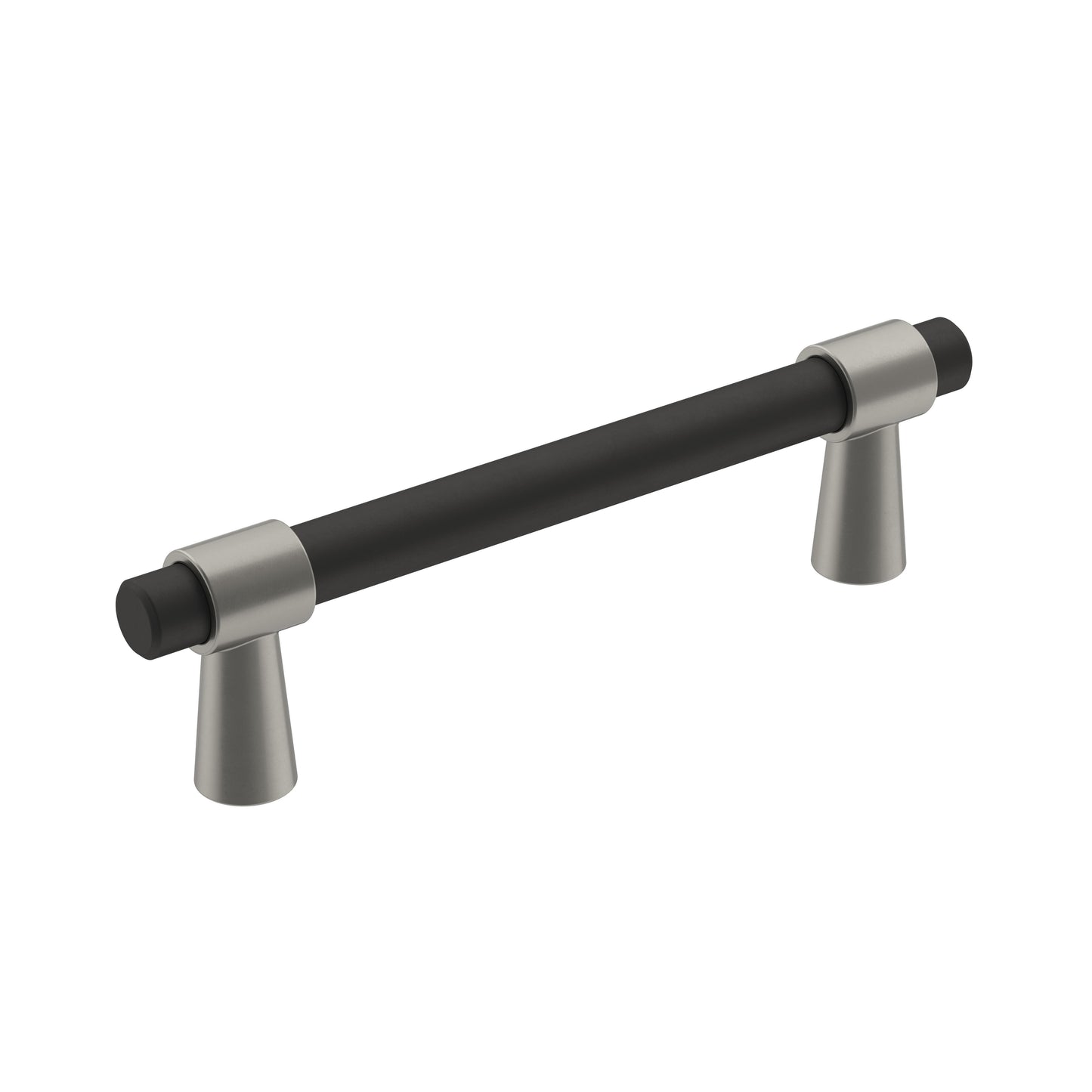 Amerock Mergence Pull - 3-3/4 inch (96mm) CTC - Matte Black/Satin Nickel