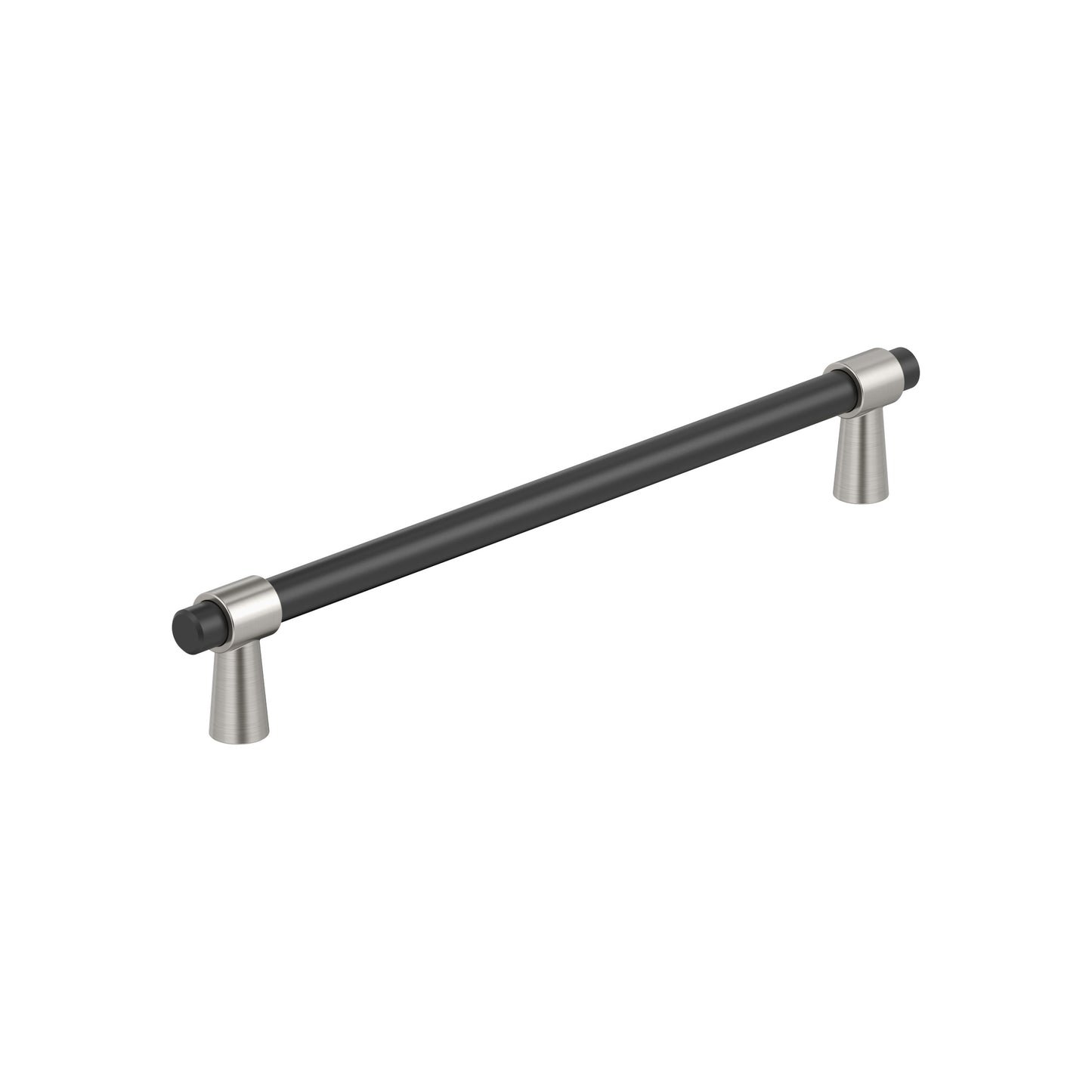 Amerock Mergence Pull - 7-9/16 inch (192mm) CTC - Matte Black/Satin Nickel