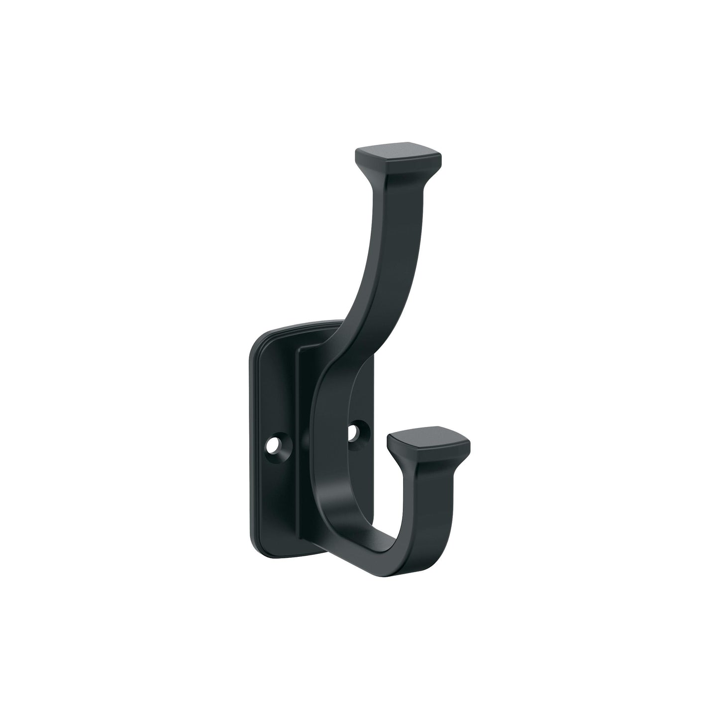 Amerock Alder Decorative Hook - Double Prong - Matte Black