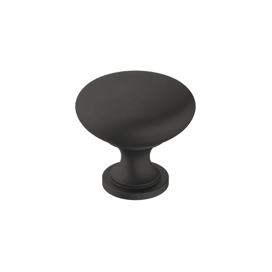Amerock Era Knob - 1-1/4 inch (32mm) Diameter - Matte Black