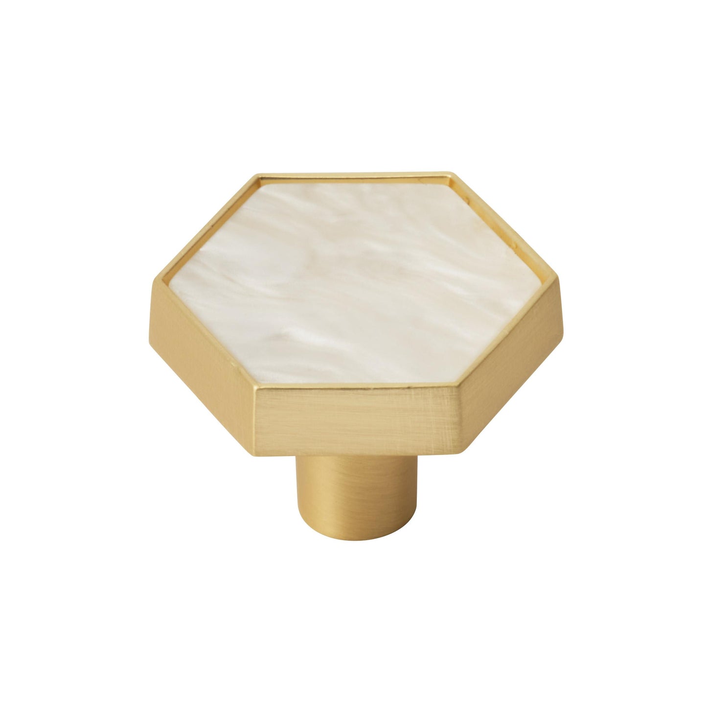 Amerock Accents Knob - 1-5/16 inch (33mm) Length - Gold/Mother of Pearl