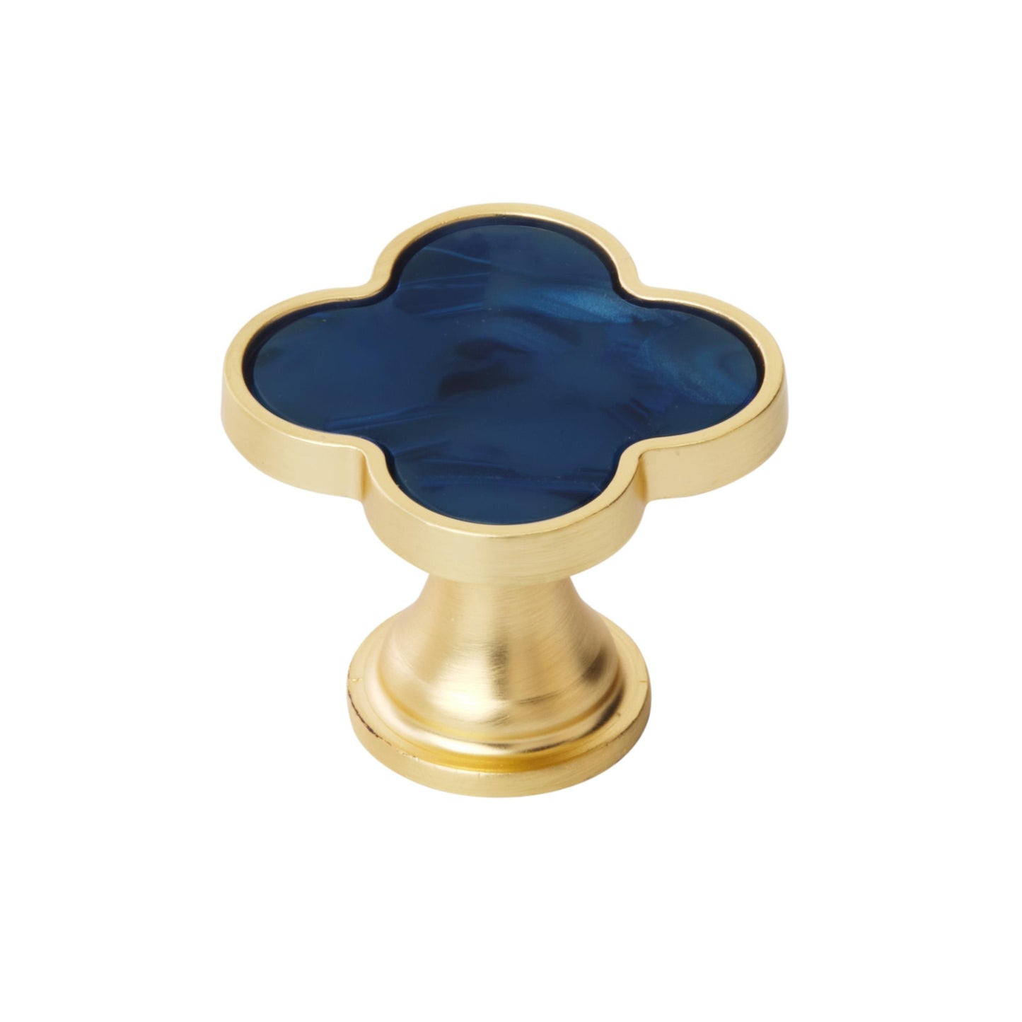 Amerock Accents Knob - 1-1/4 inch (32mm) Length - Gold/Navy Blue